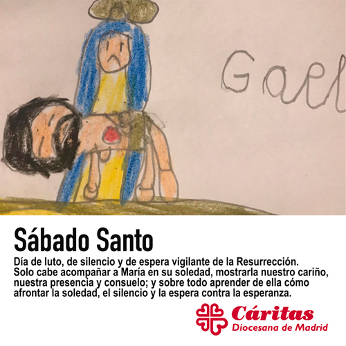 #SábadoSanto 
Día de luto, de silencio y de espera vigilante de la Resurrección. Día de la ausencia, de dolor, reposo, esperanza, soledad. Acompañamos a María, le mostramos nuestro cariño, nuestra presencia y consuelo y, sobre todo, aprendemos de ella.