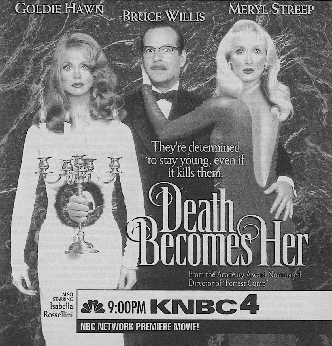 RetroNewsNow's tweet photo. 📺NBC Primetime, April 2, 1995:
— Network premiere of ‘Death Becomes Her’ https://t.co/62SisuQUgF