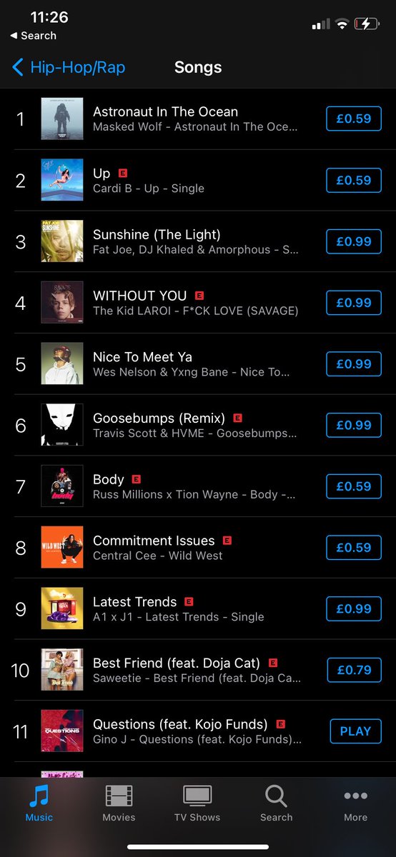 Ginoj100's tweet photo. Over the moon! We’re currently sitting at 11th in the Hip-Hop/ Rap ITunes Charts! Need everyone to purchase for only 99p on iTunes! Love to everyone supporting🤞🏾❤️ https://t.co/EOFde3NGRJ