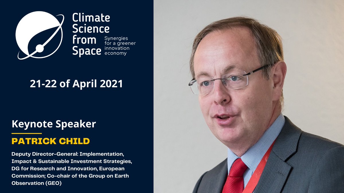 CSS_Conference's tweet image. The @EUScienceInnov Deputy Director General @childp_child will be the keynote speaker for panel 'Climate disruptions - understand and prepare'.
Register to @CSS_Conference at climate-science-from-space.cdntv.eu/reg/ 
#ClimateScienceSpace