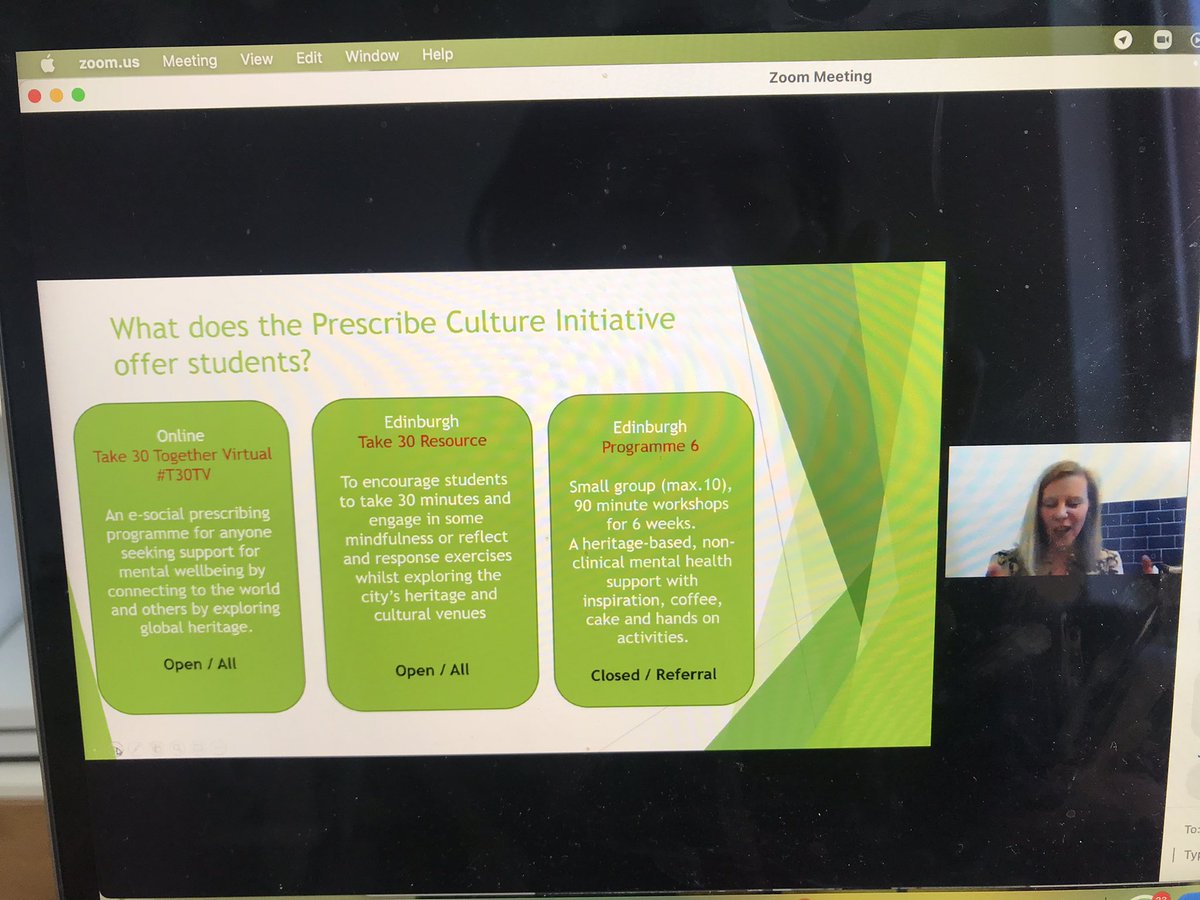 tiffanytmli's tweet photo. Fantastic talk by @ruthannebaxter on #prescribeculture and how #socialprescribing benefits university students’ #mentalhealth! Fantastic initiatives using culture and heritage

@SPchampsScot @SP_champScheme @EdinUniMuseums https://t.co/m5B4mZue0T