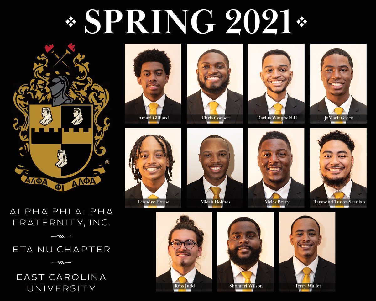 50 years ago today, April 3, 1971, Eta Nu Chapter was chartered at ECU becoming the 1st NPHC org on campus &amp; 1st ΑΦΑ Chapter at a PWI in the state of NC. The 1st initiates were known as “Undisputed Truth.” Today, we present the Spring 2021 initiates—“Golden ResurgeHNce of Truth.”