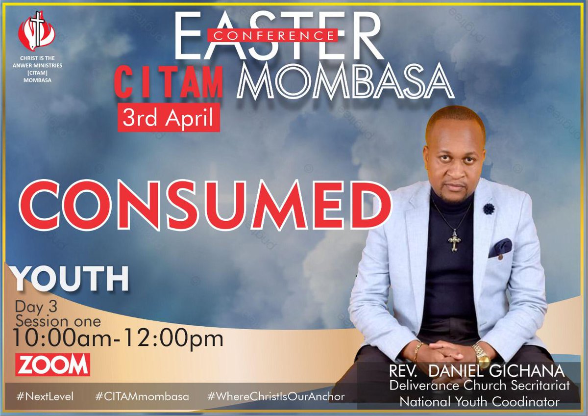 CitamMombasa's tweet photo. Speaker: Daniel Gichana
Topic: Consumed
@DanGichana
#TIT
#EasterConference
#Day3Session1
#TheNextLevel
#WhereChristIsOurAnchor https://t.co/92QJ7S29vC