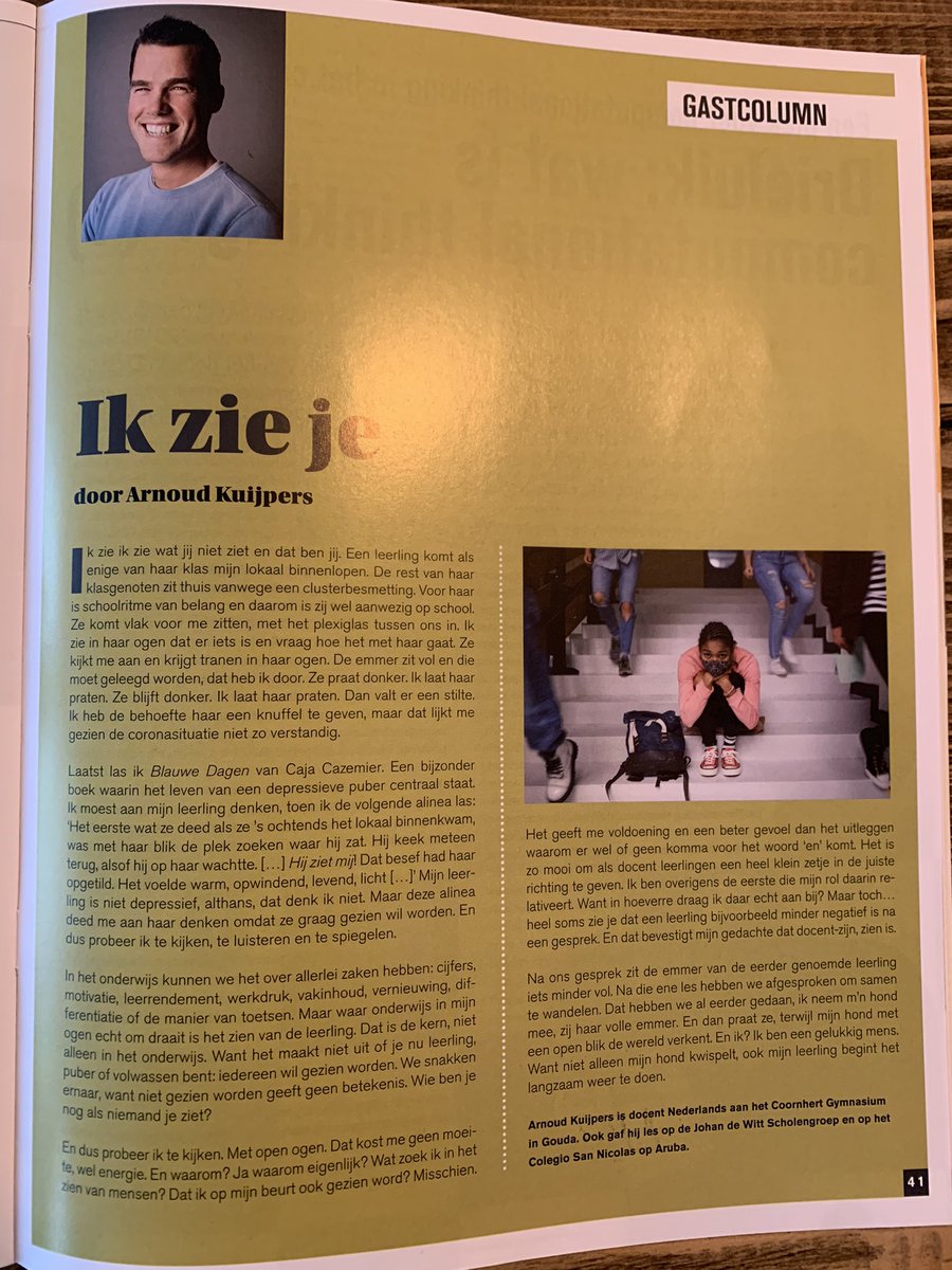 Ik schreef een gastcolumn voor het tijdschrift ‘Van Twaalf tot Achttien’ over het mooiste en belangrijkste onderdeel van mijn vak als docent: het zien van leerlingen. Fijn weekend allemaal! @valktekst
