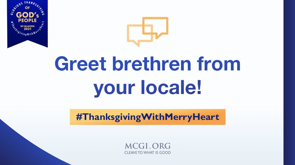 mcgidotorg's tweet photo. We may not be gathering physically but we know that we are all together in spirit.

Greet brethren from your locale a glorious thanksgiving! 

#ThanksgivingWithMerryHeart https://t.co/OVSwNKqSdp