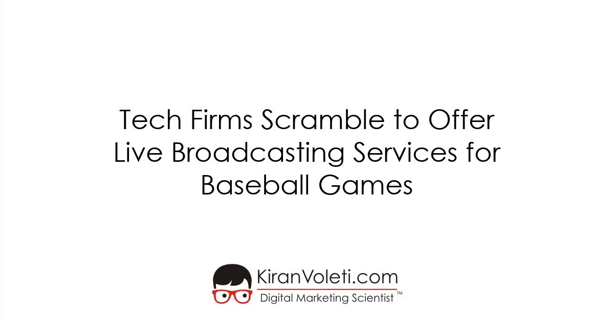 kiranvoleti's tweet image. #TechFilms #LiveBroadcasting #Baseballgames #MarketingAutomation