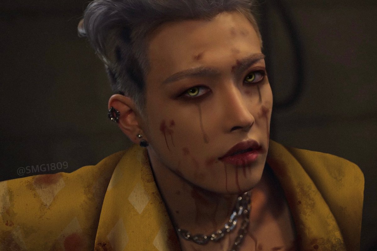CHOISANlE's tweet photo. Esse edit do hongjoong fui com Deus https://t.co/bJjxKywojF