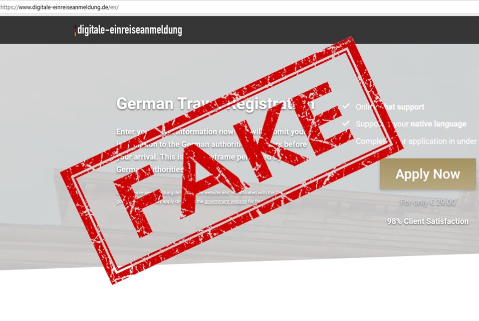 rki_de's tweet photo. Sicherheitshinweis für Reisende❗️

Derzeit sind betrügerische Webseiten zur #Einreiseanmeldung im Umlauf. Die Betreiber täuschen vor, die digitale Einreiseanmeldung für Reisende vorzunehmen und die Daten an die Behörden zu übermitteln. Dafür wird eine Gebühr verlangt. https://t.co/pzS1nviOGf