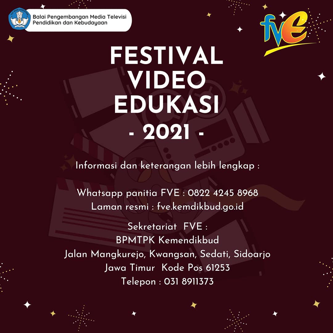 pusdatin_dasmen's tweet photo. #SahabatEdukasi, punya angan-angan, ide atau harapan yang ingin disampaikan dalam video atau film pendek? Yuk, kita ikuti Festival Video Edukasi 2021!
Infoselengkapnya di laman https://t.co/G96nNkx1BO atau WA 0822 4245 8968
#festivalvideoedukasi2021 #pusdatinkemdikbud #bpmtpk https://t.co/Ni9PCUVf8g