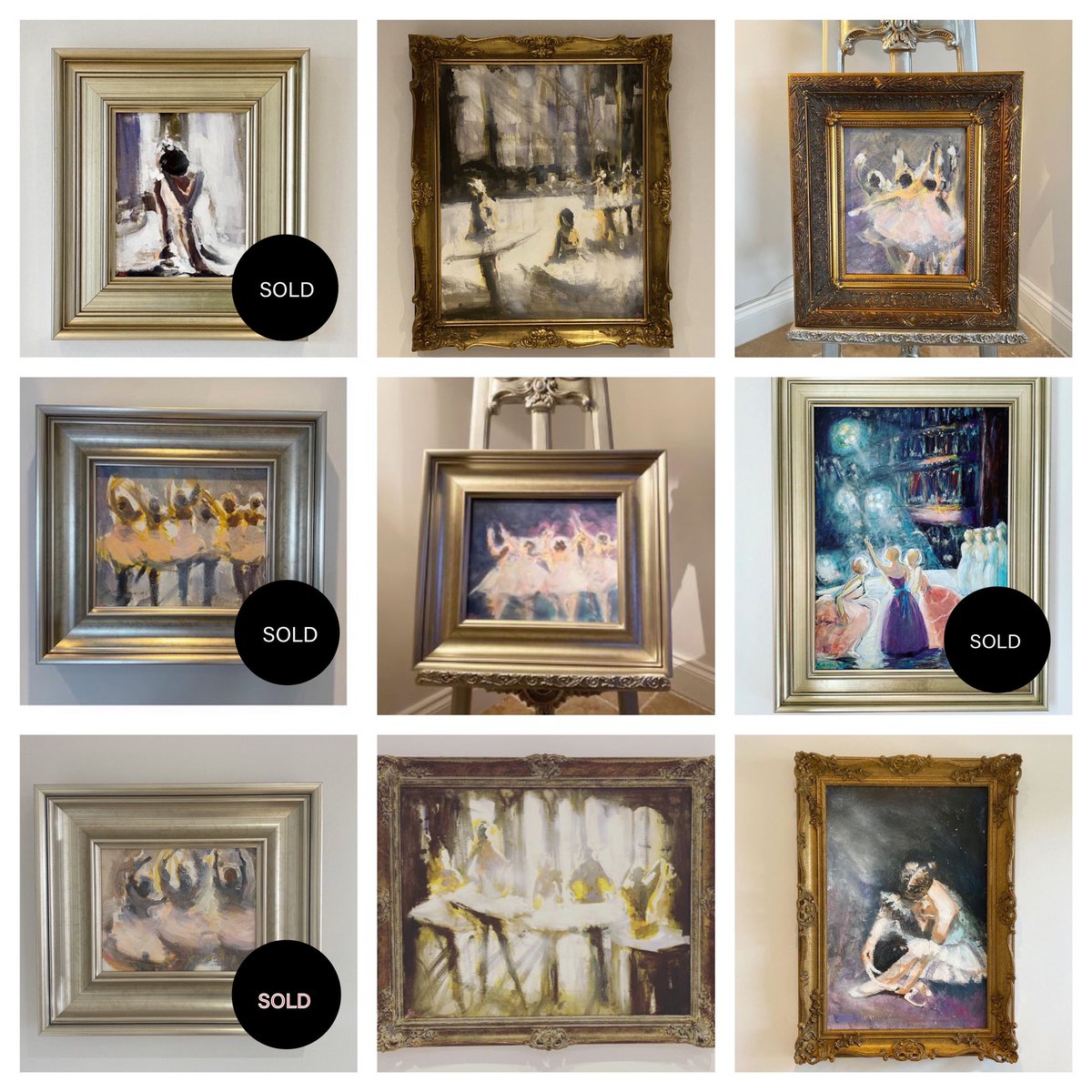 Just a few of our stunning ballet paintings left! Please message for details. Which one is your favourite? #jerseyci #ballet #oilpainting