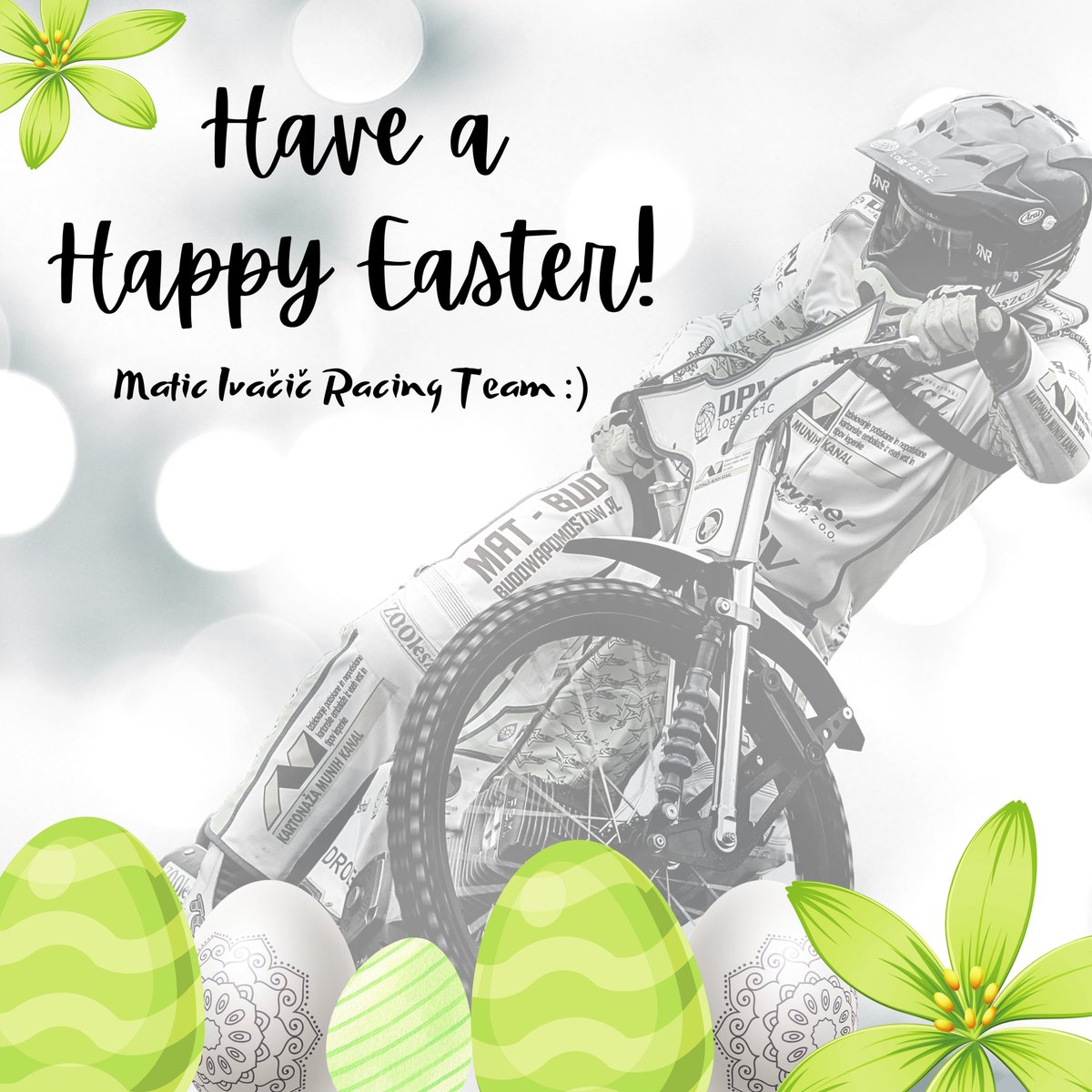 MaticIvacic's tweet photo. Happy, full of love and family atmosphere Easter holidays to all Fans, Sponsors & Friends! 💚🐇🐣
#IvacicRacing | #21Team https://t.co/GQGjz6WJCM