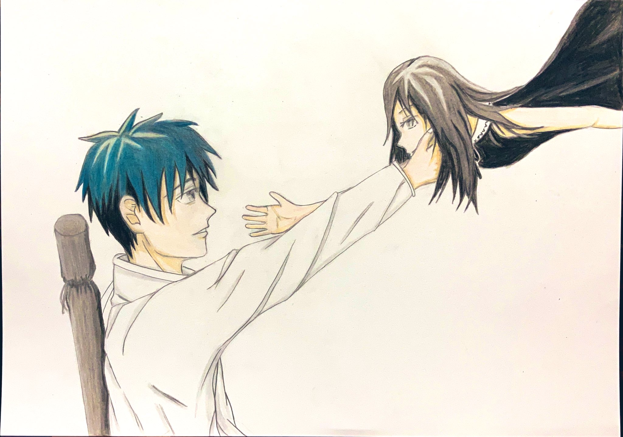 呪術廻戦 乙骨憂太 折本里香 ファンアート 手描きイラスト（うかにこ  