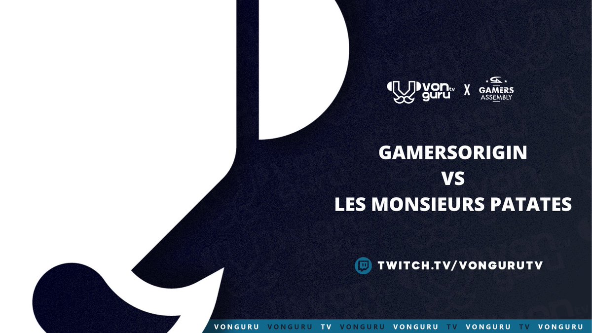 #GA2021 

Retrouvez le match des groupes en compagnie de <a href="/w4rb0Cast/">w4rb0</a> &amp; <a href="/B3llAime/">Florian C.</a>

<a href="/GamersOrigin/">GamersOrigin</a> vs Les Monsieurs Patates 

en direct sur twitch.tv/vongurutv