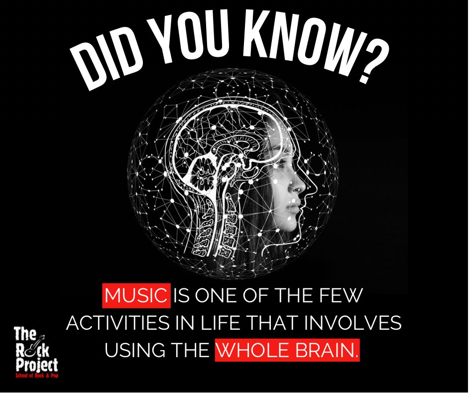 Also playing music as apposed to just listening to it activates more of the brains functions, so all the more reason to learn how to play an instrument this year.

#learnmusic
#playguitar
#learndrums
#vocaltuition