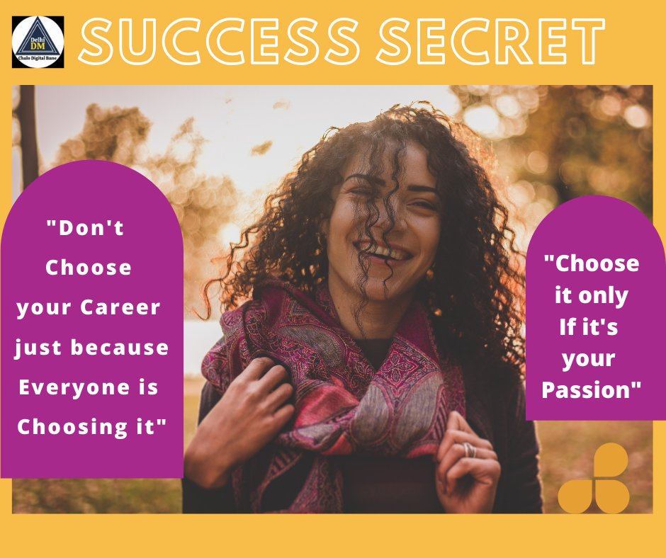 delhi_dm's tweet photo. Seeking Success?
The mantra of a successful life is to make your passion your profession. 
#success  #entrepreneur #Passion #life #goal #decision2021 #career #careercounseling https://t.co/HLYzVPJdoz