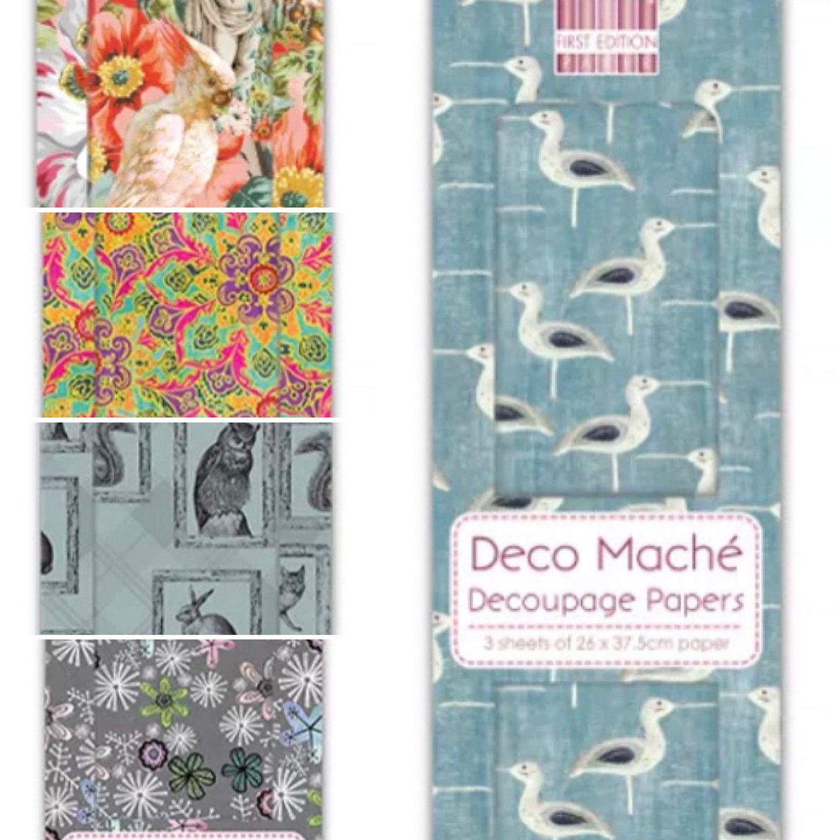 elmwood_crafts's tweet photo. To all the #crafters you it there, I’m showcasing #craftsupplies today!

I have lots of gorgeous DecoMache #decoupage papers, which pattern is your favourite?

#PaperAddict #DecoMache #papercraft #mhhsbd #shopsmall  #supportsmallbusiness 

https://t.co/WVsIAViSoU https://t.co/dYm22zUSg0