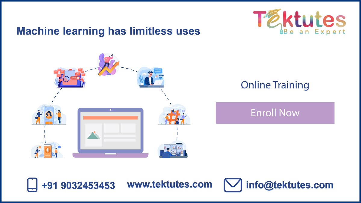 Tektutes's tweet image. There are countless machine learning applications and dozens of machine learning algorithms to learn. 
For Free Live Demo Register Here: forms.gle/cZJe44NcqML9SE…
Contact us: +919032453453
#machinelearningandartificialintelligencecourses #machinelearningbestonlinecourse #ml #online