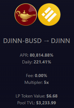 DjinnGold's tweet photo. Over 10k value staked in the phase 1 pools! LP Pool APR is still over 200% daily! https://t.co/SgluPkWC1j