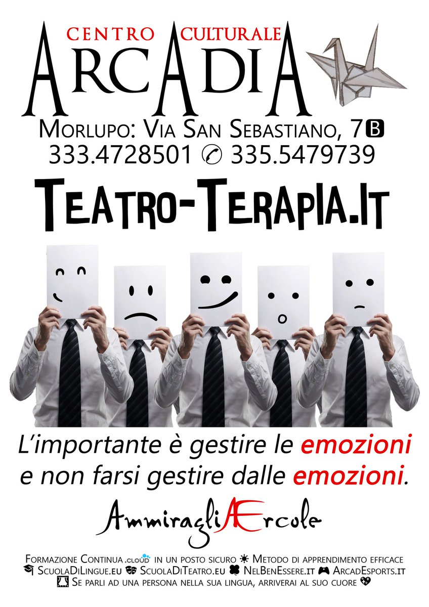 metateatro's tweet image. 🎭 Teatro-Terapia.it
L’importante è gestire le emozioni e non farsi gestire dalle emozioni 💖
@metateatro
