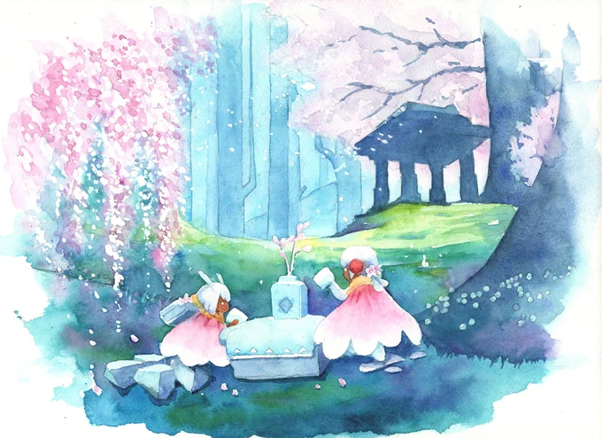 ?????
  花 雨
?????

#thatskygame 
#sky星を紡ぐ子どもたち 
#水彩画 