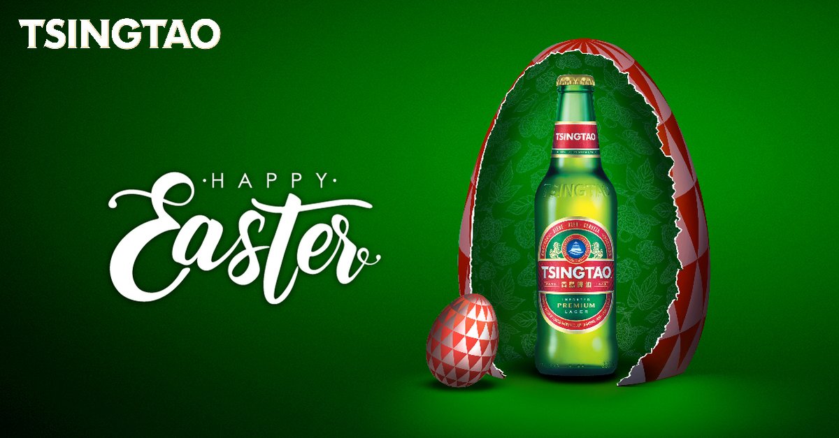 tsingtao's tweet photo. #OpenForPossibility means that you are going to crack that #Easter egg and find yourself a #Tsingtao in it. Happy Easter! https://t.co/d72pJPDZap