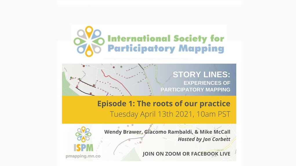 On April 13th join us for the first of our #storytelling webinar series 'Story Lines: Experiences of participatory mapping.' Hosted by @joncorbett episode 1 explores the roots of the practice. ubc.zoom.us/webinar/regist… | #PGIS #PPGIS #P3DM #participatorymapping #indigenousknowledge