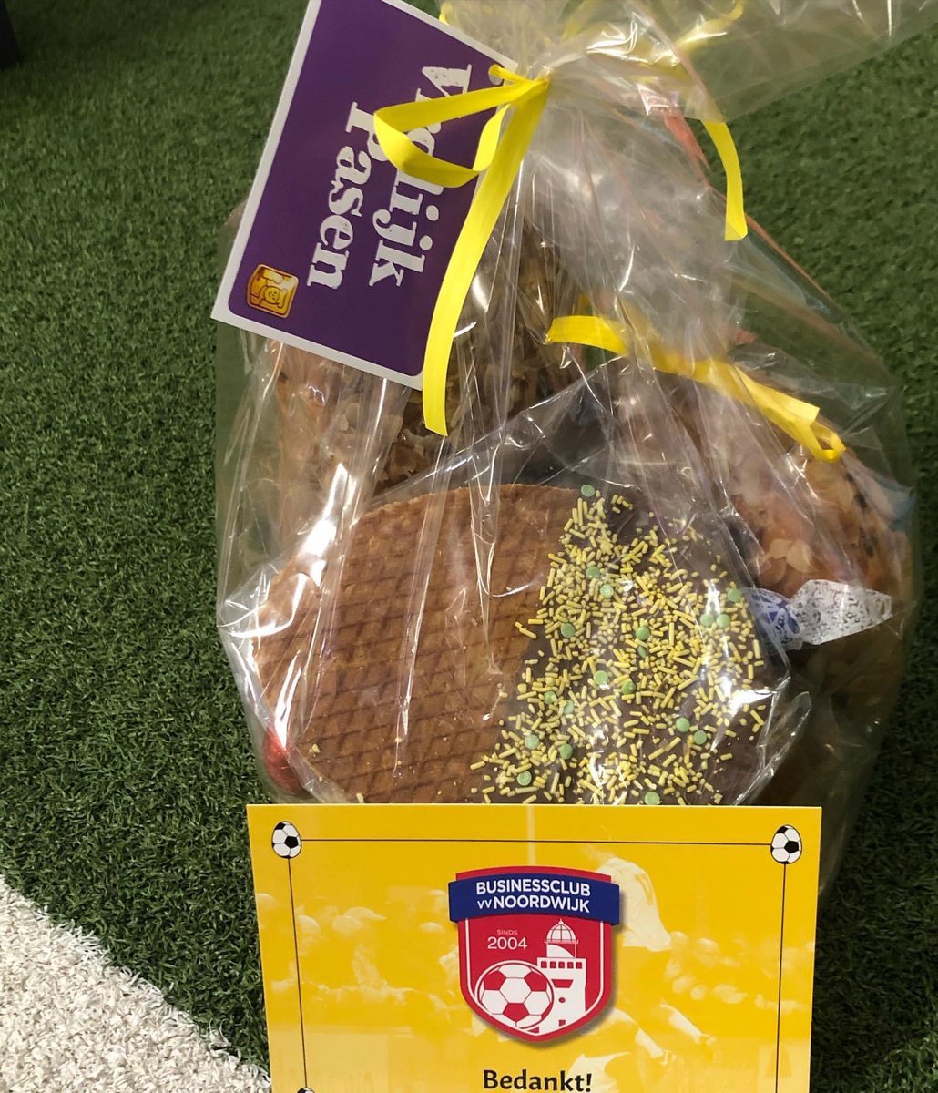 Selectie vv Noordwijk en de Businessclub bedanken hun sponsoren voor de trouwe support in deze moeilijke coronatijd. Leuke paasattentie thuisgebracht door twee van onze helden. Fijne Paasdagen toegewenst! <a href="/VVBusinessclub/">BC vv Noordwijk</a>