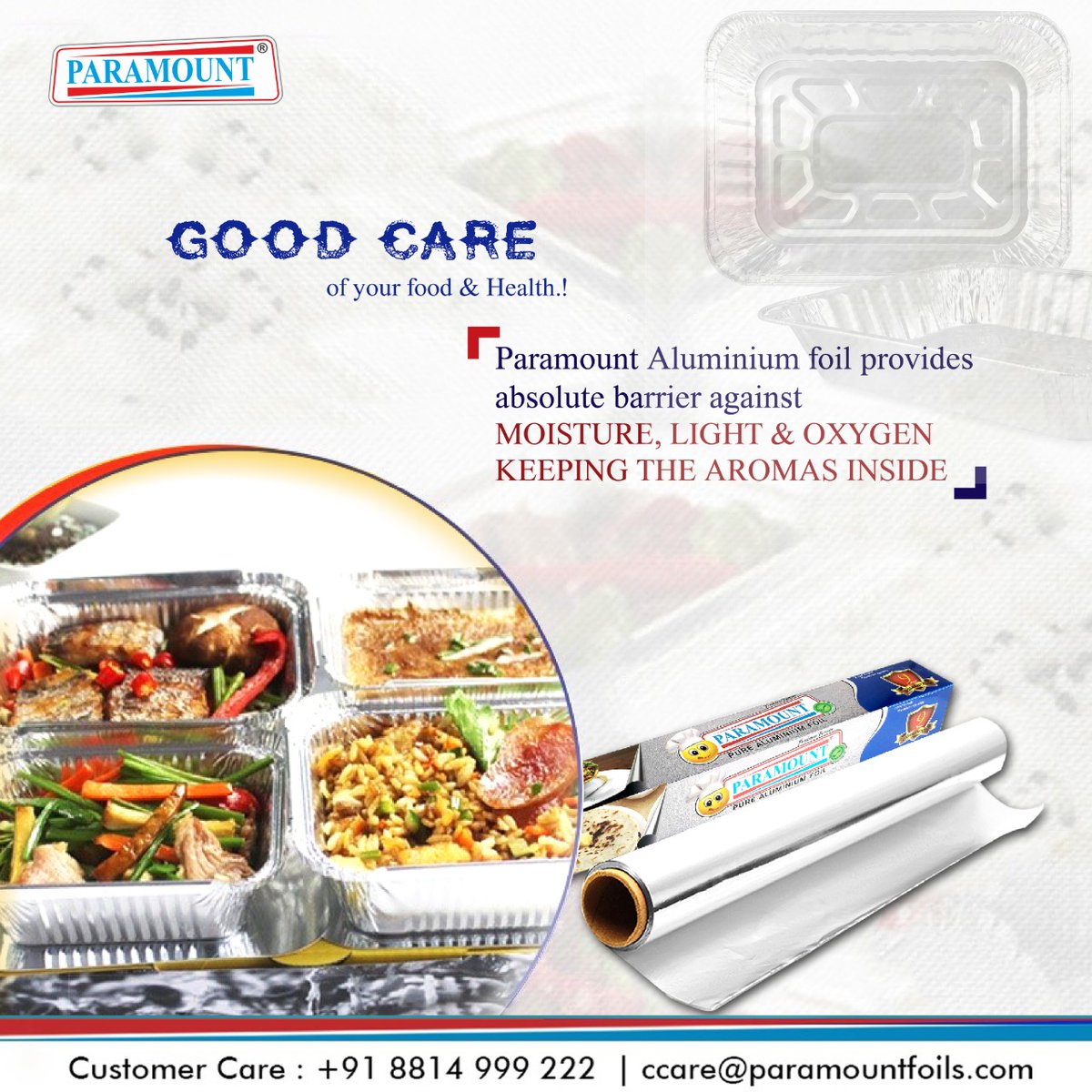 Paramount_UPL's tweet photo. Paramount Foils Rolls and Containers - Provides absolute barrier against MOISTURE, LIGHT &amp; OXYGEN, 
KEEP THE AROMA INSIDE.
#paramountuniversal #paramountcontainers #paramount #freshfoodmatters #hygieneproducts https://t.co/qkG6vgXpuD