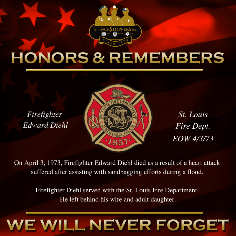 On April 3, 1973, Firefighter Edward Diehl made the ultimate sacrifice. We will honor Firefighter Diehl and his life which he dedicated to protecting and serving our community. #NeverForget