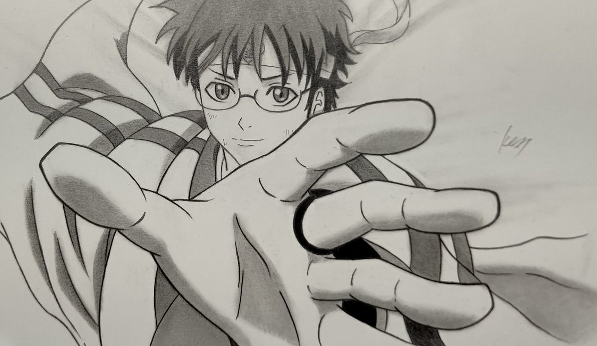 Ke 3 イラスト集 メガネ男子 七海建人 五条悟 月島蛍 志村新八 シャーペン画 模写 呪術廻戦 ハイキュー 銀魂