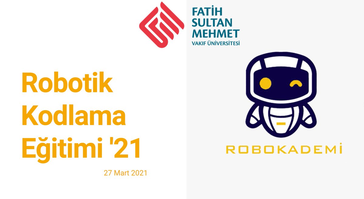 Robotik Kodlama 2021 Ders Videoları kaçıranlar için youtube kanalımızda.
Robokademi Youtube :youtube.com/channel/UCzvfG…
Fsmvu SKS (<a href="/Fsmvusks/">FSMVÜ SKS</a> ):youtube.com/channel/UCnbTN…