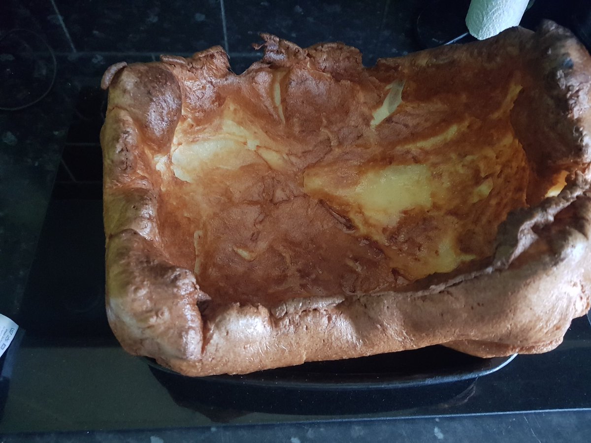 ladybickley's tweet photo. @fredsirieix1 @michelrouxjr @marcuswareing  my yorkshire puddings tend to go a bit crazy - looking forward to a  slow cooked leg of lamb on Sunday https://t.co/ZaEptMGm7i