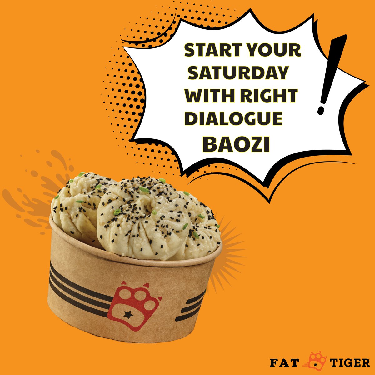 FatTigerIndia's tweet photo. Yes, be ready with right dialogue Baozi..because it's #Saturday. Visit your nearest Fat Tiger outlet or order online through Zomato.
.
.
.
#fattigerindia #fattigerindia #baozi #baozilover #nomsgadded #nomsg #nomsgfood #saturday #saturdayvibes #saturdaymotivation https://t.co/2yV7PZyjcg