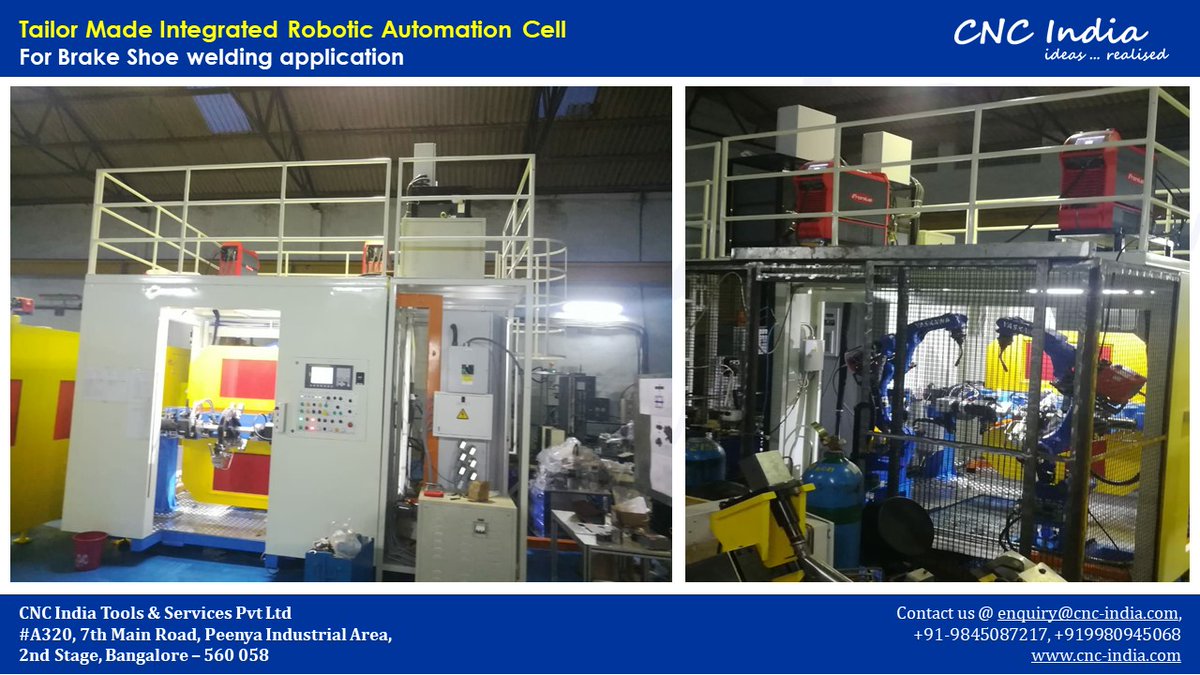 CNCIndia3's tweet image. Integrated Robotic Automated Cell for brake shoe welding application

To know more follow our company page and contact us at enquiry(at)cnc-india.com

#cncindia #iiotsolution #robotics #smartfixture #conditionmonitoring #smartfactory #predictivesolution #spms  #welding