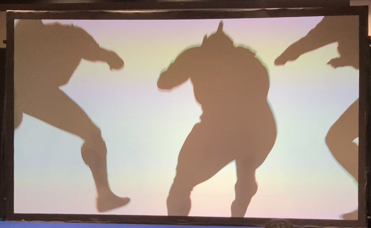 ターナ 登場前の影演出 3つの影がジャンプしてきて着地 ポーズを決める