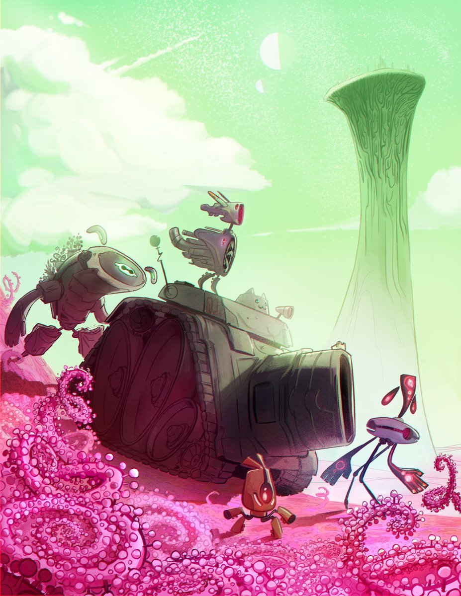 MacguffinAndCo's tweet image. We woke up to a lovely surprise today - our next stretch goal is funded! Odd Jobs will now include an 11th setting, Fixer Upper, our game about cute robots in space and the nature of sentience. We're super excited to have @alicelayoung co-designing this one! Art is by @GeoDraws