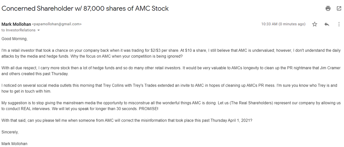 PapaMollohan's tweet photo. Trey's Trades Interview w/ AMC
$AMC #AMC #SaveAMC #GorillaGang #SilverbacksUnite #MoonGang #AMCTheatres #amcstock #AMC #SpaceApes #ShrewdGang #TendiesForAll #HOLD #ToTheMoon #GME #SECdoyourjob #NotADeadCat @TradesTrey https://t.co/HD9lUap5oc