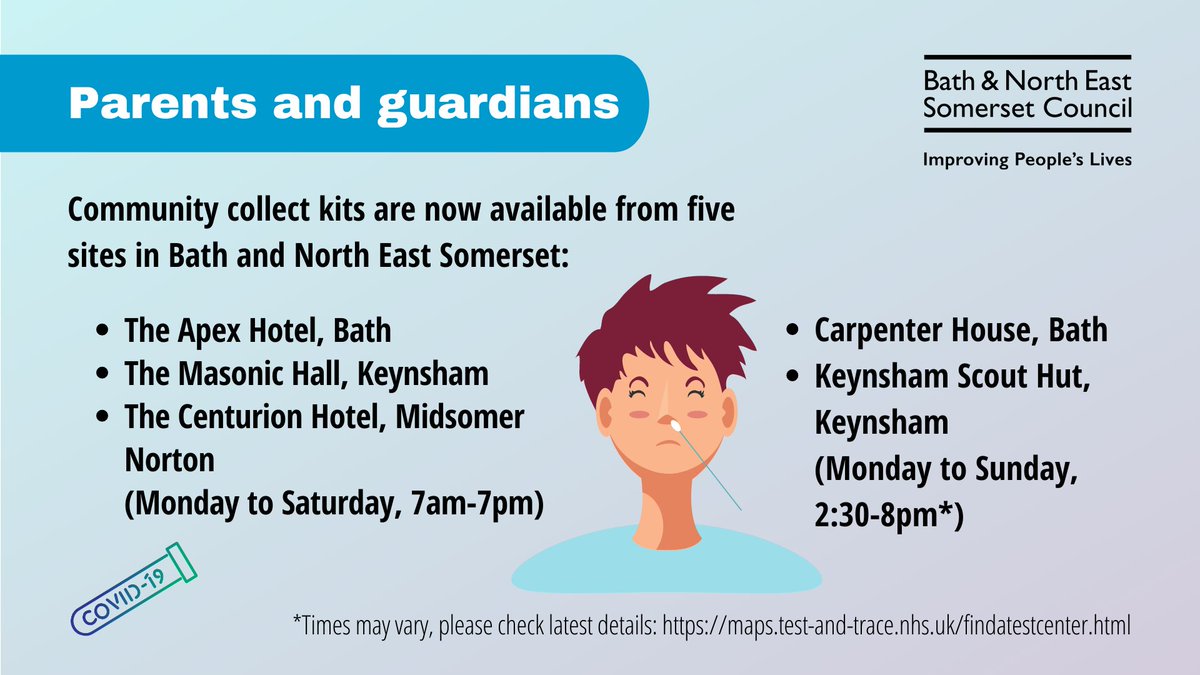 Do you have school age children? it's important to still test during the Easter break.
#Covid19 test kits are available for you to pick up anytime between 7am-7pm Mon-Sat at the following places👇