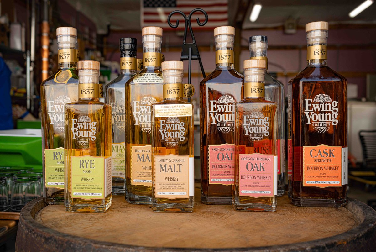 Nestled in the hills of the Willamette Valley, just outside the town of Newberg, is Ewing Young Distillery where it offers its own whiskey, bourbon, gin and vodka. Details: brewpublic.com/distilling/ewi… #ewingyoung #ewingyoungdistillery #oregondistillery