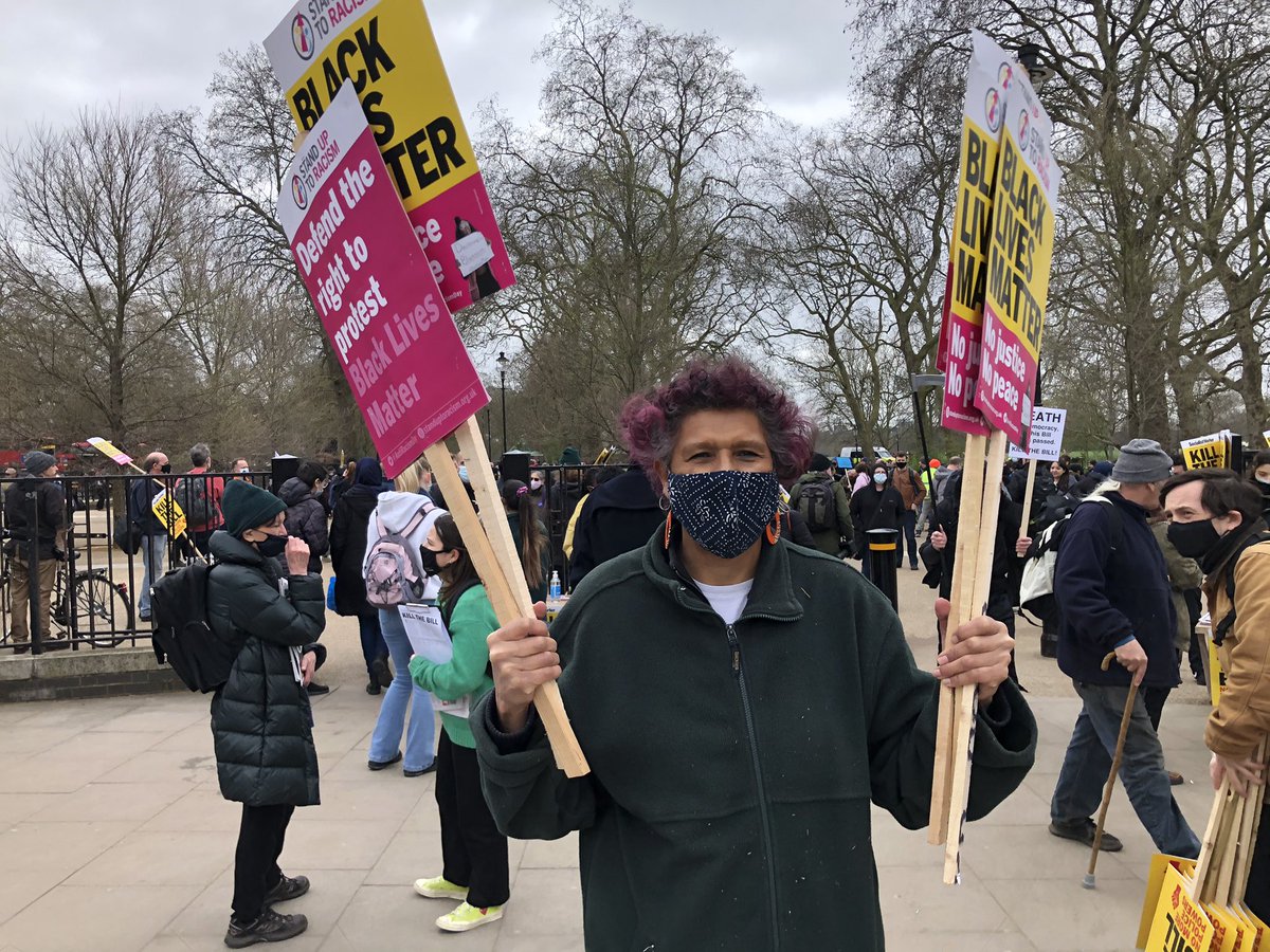 AntiRacismDay's tweet photo. Getting ready to march #RightProtest oppose #PoliceCrackdownBill #KillTheBill https://t.co/JkQVgz9Wny