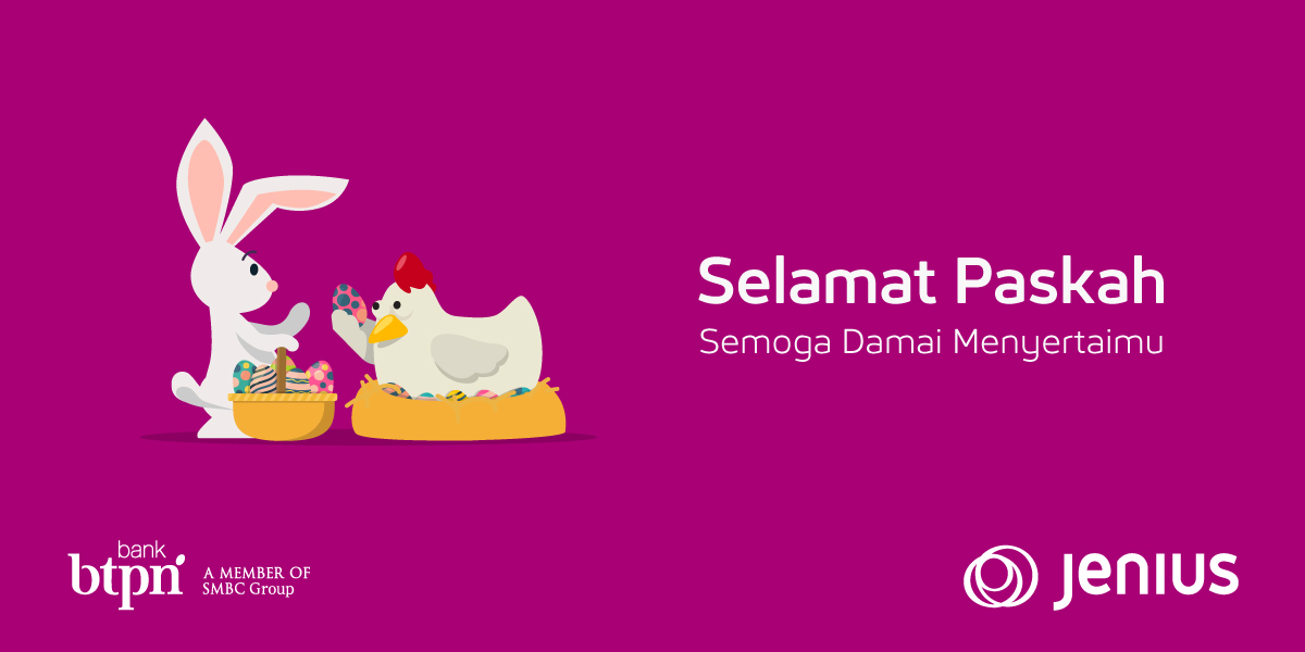 JeniusConnect's tweet photo. Selamat Paskah bagi #temanjenius yang merayakan! Semoga sukacita dan kedamaian selalu menyertai kamu dan keluarga. https://t.co/MKUWZI3Vpk