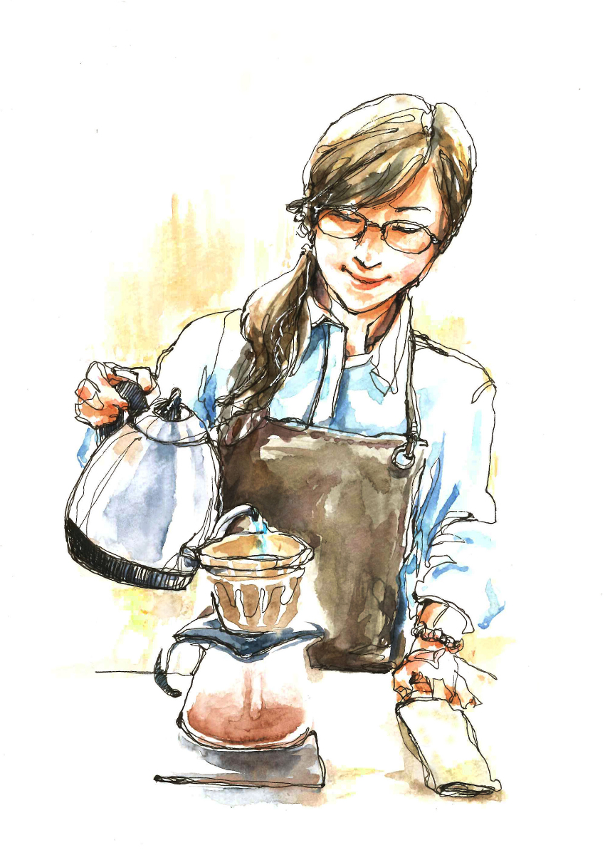 DONKEY LAB- Barista #sketch #watercolor #水彩 pixiv.net/artworks/88905…