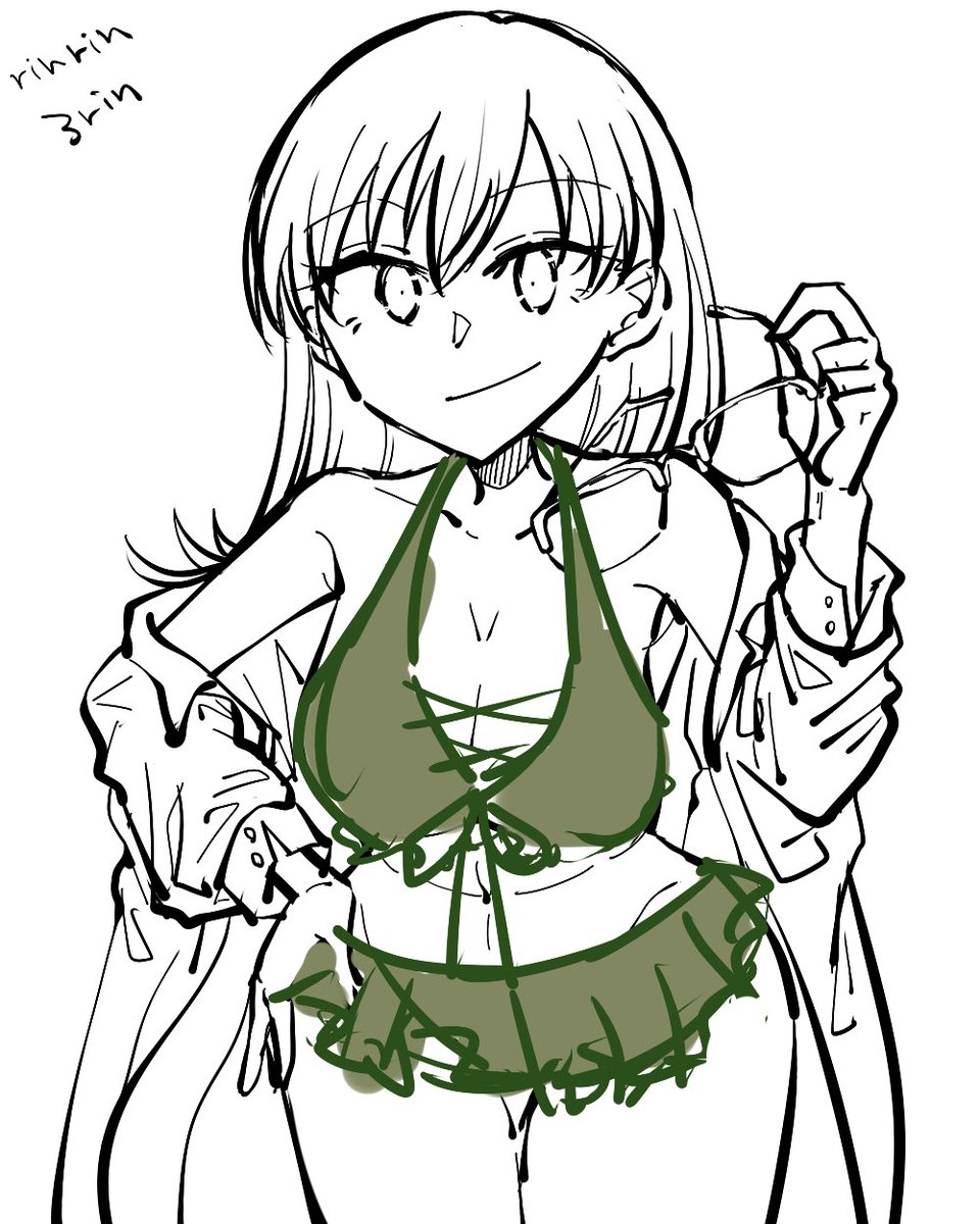 今大井っちの水着描いてるんですけど、水着のデザインどれがいいですか?(ツリーでアンケート下げます) 