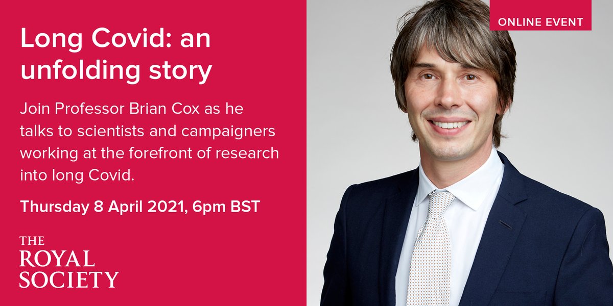 royalsociety's tweet photo. Join Professor Brian Cox next week as he explores the impact of #LongCovid and how we can treat it with a panel of scientists working at the forefront of research into the condition, and campaigners with first-hand experience of its effects. Find out more: https://t.co/KBozIIF4eB https://t.co/udI83jtoN8