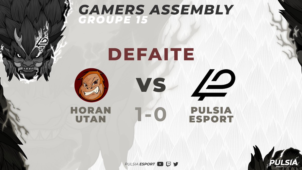 PulsiaEsport's tweet photo. Nous concédons cette game à @Horan_Utan après plus de 45min de jeu.
Nous sommes donc en 2-1.
Nous jouons contre Poro Ninja Talent, dès maintenant.
#PLWIN #FeelThePulse https://t.co/vy8Cy43htJ