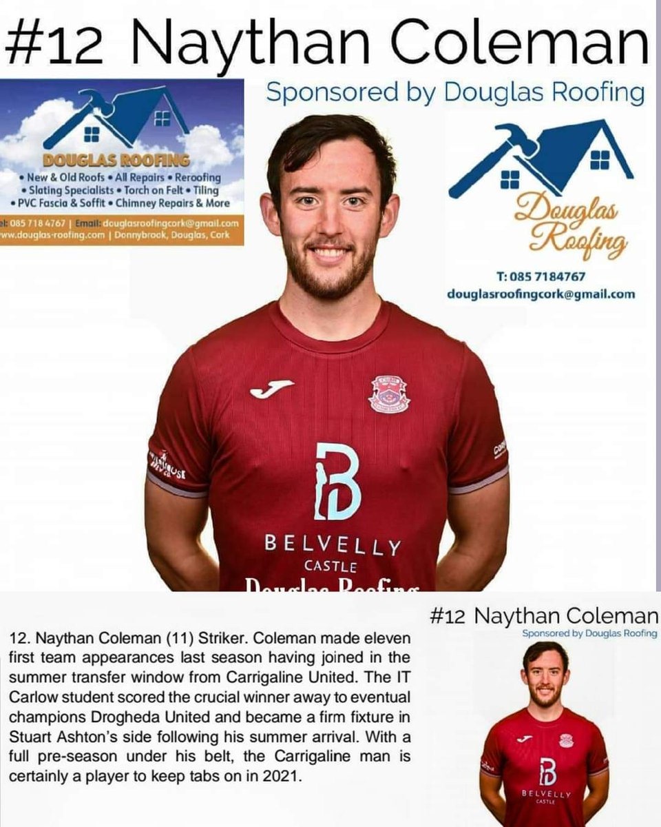 First Home Game ⚽
We'd like to wish our sponsored player Naythan Coleman and all the <a href="/CobhRamblersFC/">Cobh Ramblers FC</a>  squad the best of luck in tonight's @SSEAirtricityLg  game at St. Coleman's Park v <a href="/UCDAFC/">UCD FC</a>

Martin Noonan
douglas-roofing.com
☎️ 085 718 4767

#Ireland #purecork #football