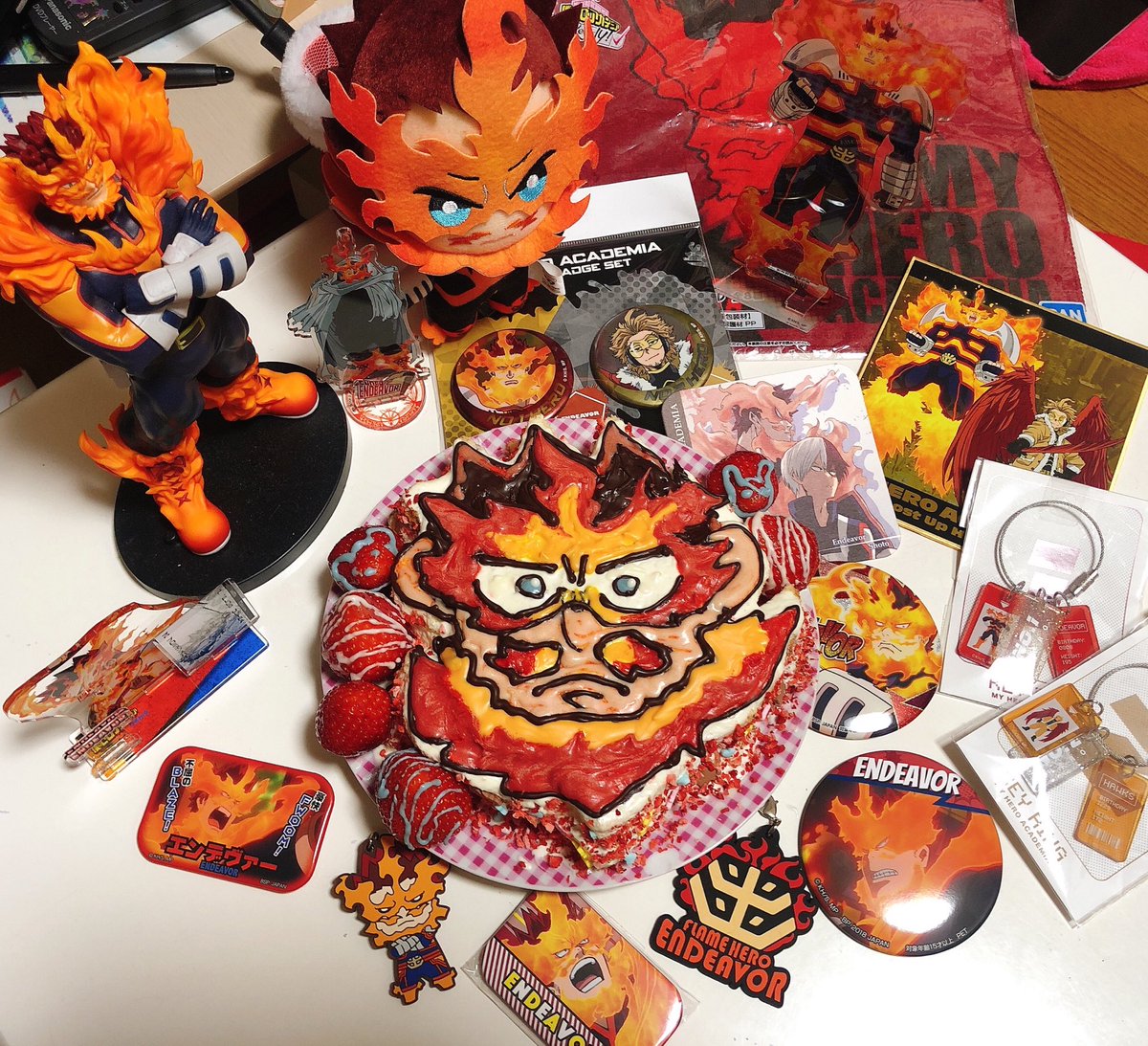 ヒロアカ ぐじちゃんとエンデヴァーケーキ作ったからヒロアカ観ながらエンデヴァー応援してた きのですのイラスト ヒロアカ ぐじちゃんとエンデヴァーケーキ作ったからヒロアカ観ながらエンデヴァー応援してた きのですのイラスト