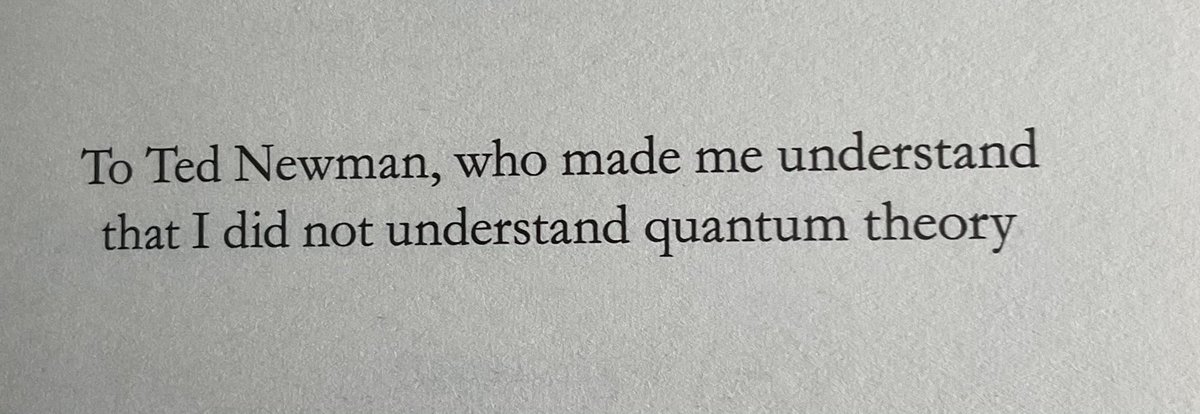 johnthornhillft's tweet photo. To the extent I understood it, Helgoland on quantum mechanics by @carlorovelli is a magical book

Then again, it’s not clear even Rovelli understands quantum theory as the book’s dedication explains. Anyone know of a more interesting dedication? https://t.co/6cPCxrDbeB