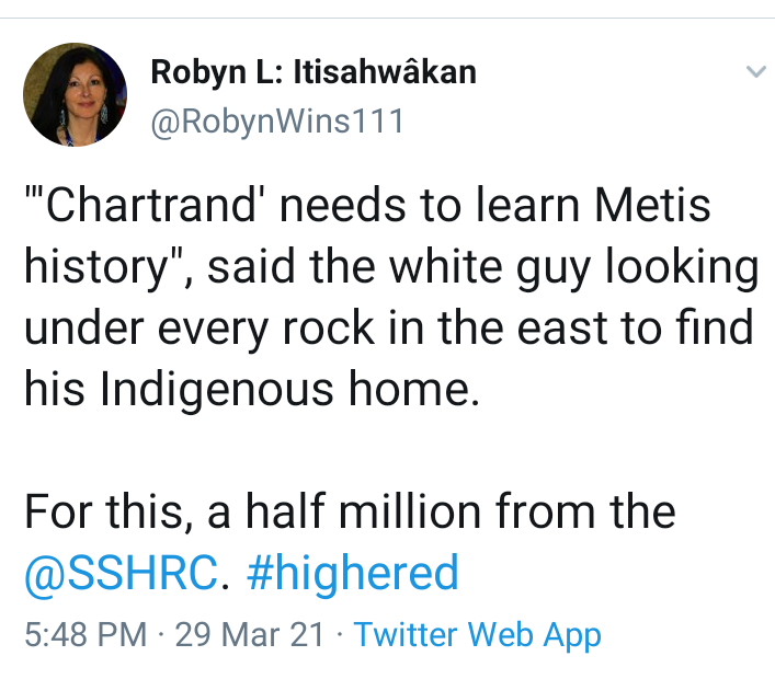 LADYALEXANDRIA's tweet photo. I really wonder if Robyn is benefiting $$$$ for being right up #DavidChartrand ass???? Like the rest of the Distorted Leroux Crew they are all "experts". Sick. #Metis , #MetisNation . A Toxin to Metis people. https://t.co/3FdeHT0HP4