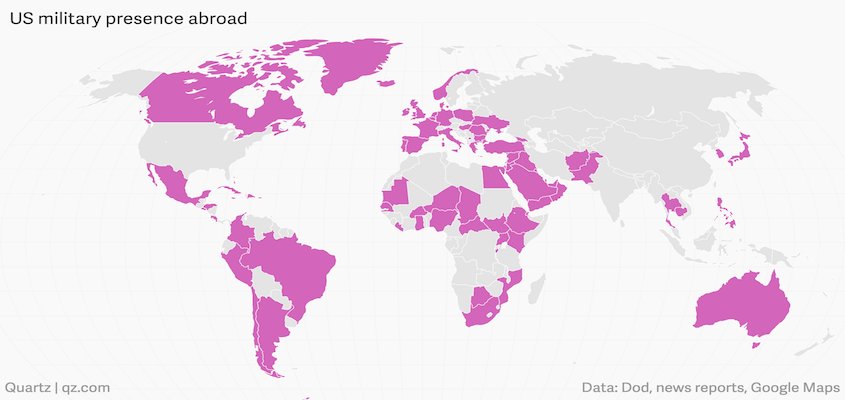 JeSuisEspe_'s tweet photo. John Bolton, exconsejero de Seguridad #USA 🇺🇸:
"No podemos permitir que #Rusia 🇷🇺 o #China 🇨🇳 abran una base militar en #Venezuela 🇻🇪."
(*) En color, los países con bases norteamericanas en el mundo. https://t.co/0LFP52oCKc